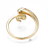Green Cubic Zirconia Snake Wrap Cuff Ring RJEW-N035-068-NF-2