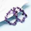 Unisex Chip Natural Amethyst Beaded Stretch Bracelets BJEW-S143-13-6