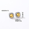 Elegant Zircon Square Stud Earrings for Women TY1635-2-1