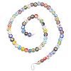 3 Strands Flat Round Handmade Millefiori Glass Beads Strands LAMP-LT0001-15A-6