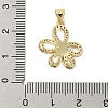 Flower Rack Plating Brass Micro Pave Cubic Zirconia with ABS Imitation pearls Pendants KK-Z074-41G-3