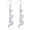 Spiral Ribbon Alloy Crystal Rhinestone Dangle Earrings FS-WGD182D-01-1