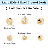 100Pcs 2 Styles Brass Grooved Beads KK-BBC0028-38-2
