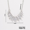 Stylish and Cute Petal Brass Clear Cubic Zirconia Pendant Necklace with Cable Chain for Women Girl EA4180-1-1