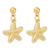 Shell Shape & Starfish & Dolphin & Fish Brass Dangle Stud Earrings EJEW-Z115-02G-4