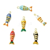 6Pcs 6 Colors Rack Plating Brass Pendants KK-CJ0005-78-8