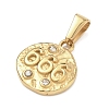 Textured 304 Stainless Steel Pendants STAS-A140-02G-6-2