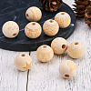 100Pcs 10 Style Unfinished Natural Wood European Beads WOOD-TA0001-55-6