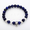 Unique Design Skull Gemstone Beaded Stretch Bracelets BJEW-JB01847-05-1