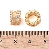 Brass Micro Pave Clear Cubic Zirconia Beads KK-B100-020G-3