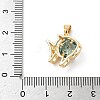 Brass Micro Pave Cubic Zirconia Fish Charms KK-Z136-49G-03-3