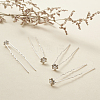 Wedding Bridal Alloy Rhinestone Hair Forks OHAR-TAC0001-01S-5