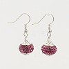 Chic Brass Polymer Clay Grade A Rhinestone Dangle Earrings EJEW-N025-01B-1