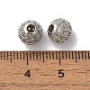 Rack Plating Round Brass Micro Pave Cubic Zirconia Beads KK-F873-24P-2