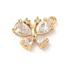Brass Micro Pave Clear Cubic Zirconia Charms KK-D504-22A-G-1