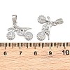 Brass Micro Pave Clear Cubic Zirconia Pendants CU-CBABDE1-04P-3