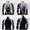 1Pc Imitation Pearl Round Beaded Multi-Layered Shoulder Body Chains for Women AJEW-GA0010-06-3