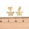 Brass Enamel Stud Earrings LS-EJEW-B152-01G-05-5