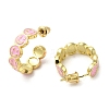 Smiling Face Real 18K Gold Plated Brass Stud Earrings EJEW-L268-016G-02-2