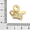Brass Micro Pave Clear Cubic Zirconia and Enamel European Dangle Charms CU-CBAA556-02A-3