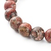 Natural Leopard Skin Jasper Round Beads Yoga Stretch Bracelet for Men Women BJEW-JB06928-8