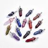 Natural Gemstone Double Terminated Pointed Pendants G-G669-01-1