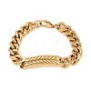 Stainless Steel Cuban Link Chain Bracelets BJEW-D379-06G-2