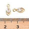 Brass Micro Pave Clear Cubic Zirconia Charms KK-C054-10G-3