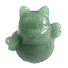 Natural Green Aventurine Carved Healing Lucky Cat Figurines PW-WG20972-09-1