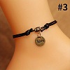 Beach Alloy Charm Adjustable Waxed Cord Anklets for Women FS-WG9CC8A-03-1