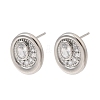 Brass Micro Pave Cubic Zirconia Stud Earrings EJEW-G471-13P-6
