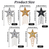 5Pcs 5 Styles Resin Rhinestone with Iron Ball Chain Tassel Sew On Patches PATC-CY0001-68-2