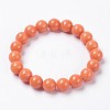 Natural Mashan Jade Beaded Stretch Bracelet BJEW-P207-15-6mm-1