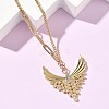 304 Stainless Steel Micro Pave Clear Cubic Zirconia Pendant Necklaces for Women NJEW-Z103-01G-07-2