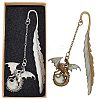 Gorgecraft 3Pcs 2 Style Pterosaur with Feather Luminous Zinc Alloy Bookmarks AJEW-GF0003-79-1