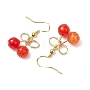 4 Pairs 4 Styles Natural Mixed Stone Bead Cherry Dangle Earrings EJEW-TA00582-5