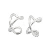 Rack Plating Brass Cuff Earrings for Women EJEW-P278-01P-1