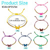 6Pcs 6 Colors Alloy Enamel Link Bracelets BJEW-TAC0043-4