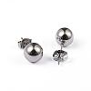 Tarnish Resistant 304 Stainless Steel Ball Stud Earrings EJEW-2224-8mm-P-1