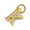 Initial Letter Brass with Cubic Zirconia Charms KK-Q814-26K-G-2