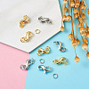 8Pcs 2 Colors Brass Double Opening Lobster Claw Clasps FIND-TA0001-45-5