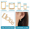  8Pcs 4 Size Brass Rectangle Hoop Earrings for Women EJEW-TA0001-12-9