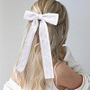 12Pcs 6 Styles Polyester Alloy Bowknot Hair Clips PHAR-CN0001-02-5