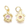 Brass Micro Pave Cubic Zirconia Pendants KK-P187-12H-G-2