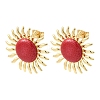 Sun Brass Stud Earrings EJEW-D352-02G-02-4