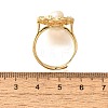 Flower Natural Pearl Adjustable Rings RJEW-P113-19G-5