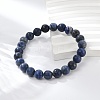 Natural Sodalite Beaded Stretch Bracelets BJEW-F203-05-5