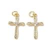 Brass Micro Pave Cubic Zirconia Pendants KK-Q068-49C-G-1