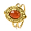 Oval Natural Carnelian Finger Rings RJEW-Q822-51G-02-1