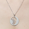 Non-Tarnish 201 Stainless Steel Hollow Sun & Moon Pendant Necklace NJEW-OY001-70-1